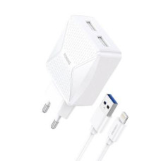 Foneng Adapteris Foneng  Charger Foneng EU35 2x USB-A with Lightning cable 2.4A