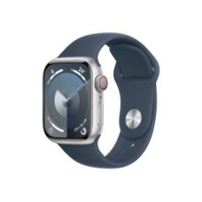 Apple Viedpulksteni Apple  Watch Series 9 GPS + Cellular 41mm Silver Aluminium Case with Storm Blue Sport Band - S/M