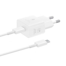 Samsung Adapteris Samsung  Samsung EP-T2510XWEGEU 25W SFC GaN wall charger with USB-C cable - white