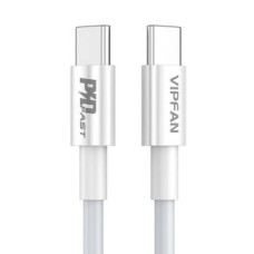 Vipfan Kabelis Vipfan  USB-C to USB-C cable VFAN P02, 1m (white)