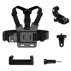 Hurtel Cits mobilo telefonu aksesuārs Hurtel  GoPro Chest Strap set of accessories 5in1 for GoPro, DJI, Insta360, SJCam, Eken sports cameras (GoPro 5 in 1 chest strap)