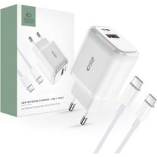 Tech-Protect Adapteris Tech-Protect  Tech-Protect C20W USB-C PD 20W / USB-A QC 3.0 network charger with USB-C / USB-C cable - white