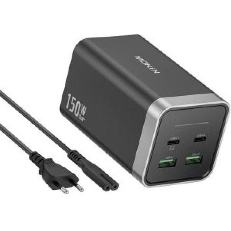 Mokin Adapteris Mokin  Charger MOKiN PD150W 2xUSB-C 2xUSB-A (black)