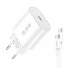 Foneng Adapteris Foneng  Fast charger Foneng 1x USB EU39 + USB Type C cable