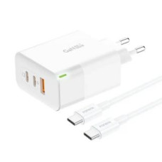 Foneng Adapteris Foneng  Charger Foneng GAN65 USB-A, 2x USB-C GaN 65W with USB-C cable