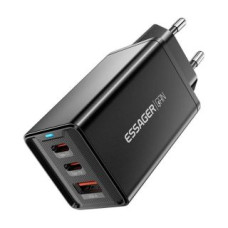 Essager Adapteris Essager  Wall charger, Essager, ECTAC-KSB01-Z, GaN, 2xUSB-C, USB-A, 67W (black)