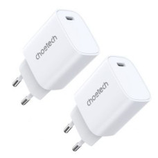 Choetech Adapteris Choetech  Choetech charger set Q5004 20W PD iPhone 12/13 white (2pcs)