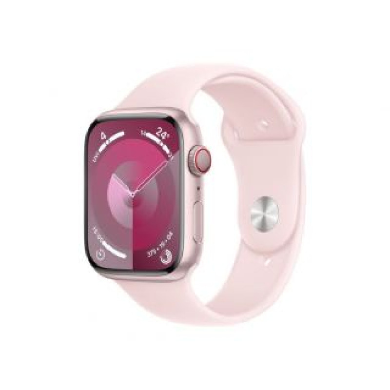 Apple Viedpulksteni Apple  Watch Series 9 GPS + Cellular 45mm Pink Aluminium Case with Light Pink Sport Band - M/L