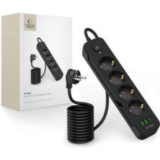 Tech-Protect Cits mobilo telefonu aksesuārs Tech-Protect  Tech-Protect PCL4X3 Power Strip 4 Sockets 240V + 2xUSB-A + 1xUSB-C 200 cm - Black