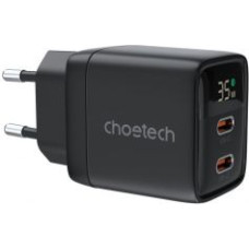 Choetech Adapteris Choetech  Choetech PD6051 USB-C USB-C PD 35W GaN wall charger with display - black