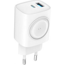 Evelatus Adapteris Evelatus  2 in 1 Charger 20W Max USB-C+USB-A:15W Max USB-C+USB-A+Wireless:15W+2W 17W Max White