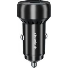 Choetech Adapteris Choetech  Choetech TC0014 USB-C USB-A PD 60W car charger with LED backlight - black