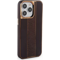 Ilike Aizmugurējais vāciņš iLike Apple iPhone 15 Pro Leather Case Customized Brown