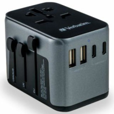 Verbatim Parveidotājs Verbatim  Verbatim Adapter podróżny EU/UK/US 2xUSB-A/2xUSB-C PD 30W UTA-03 czarny/black 49545