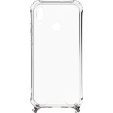 Evelatus Aizmugurējais vāciņš Evelatus Huawei P Smart 2019 Silicone Transparent with Necklace TPU Strap Silver