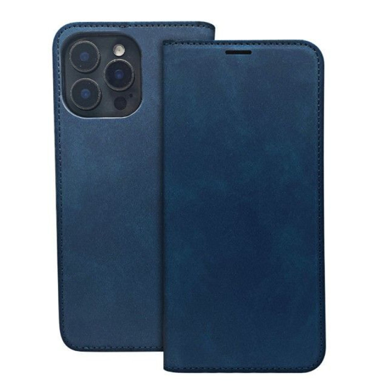 Ilike Atveramie maciņi iLike Samsung Galaxy A34 5G Smart Suede case Navy Blue