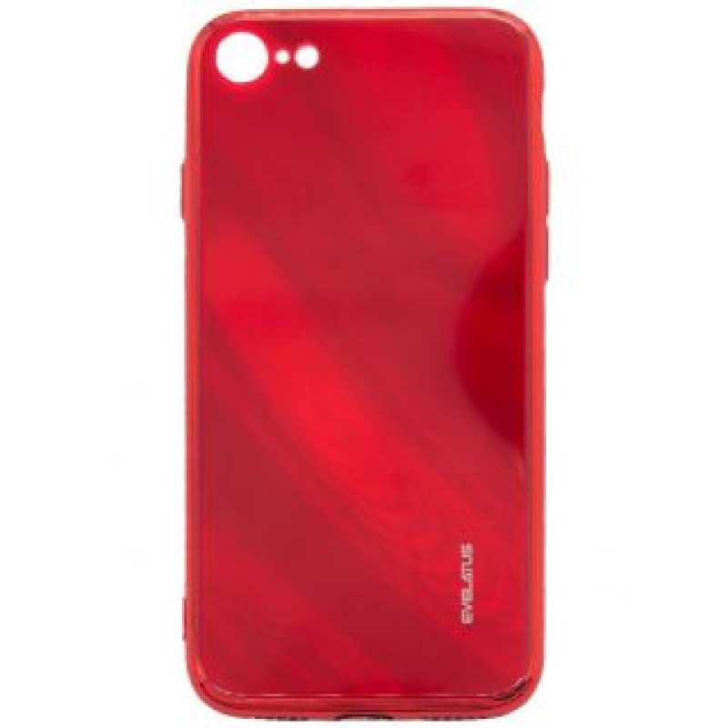 Evelatus Aizmugurējais vāciņš Evelatus Apple iPhone 7/8/SE2020/SE2022 Water Ripple Full Color Electroplating Tempered Glass Case Red