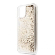 Apple Aizmugurējais vāciņš Apple - Guess Glitter Hearts Case for iPhone 11 Gold