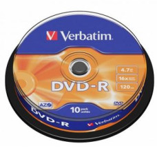 Verbatim Parveidotājs Verbatim  Verbatim Płyta DVD-R 4.7GB 16x AZO        srebrny/silver 10szt 43523