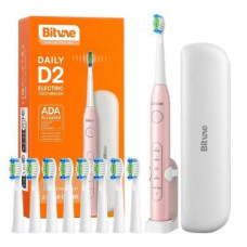 Bitvae Zobu birste Bitvae  Sonic toothbrush with tips set, holder and case D2 (pink)