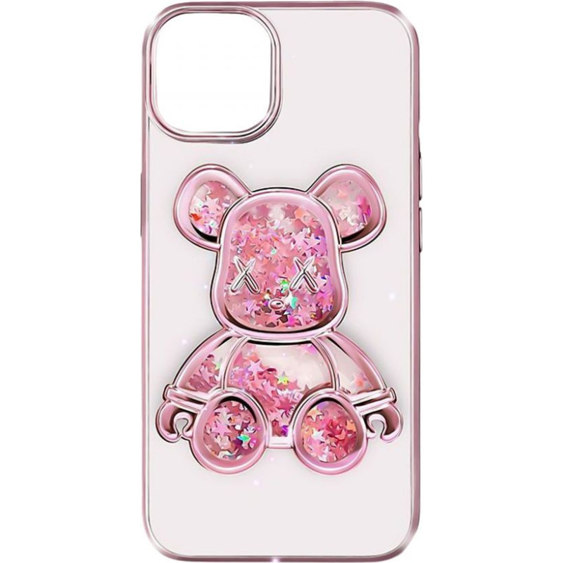 Ilike Aizmugurējais vāciņš iLike Apple iPhone 15 Silicone Case Print Desire Bear Pink