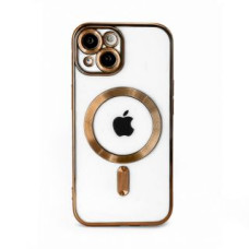 Ilike Aizmugurējais vāciņš iLike Apple iPhone 15 Electroplate TPU Case with MagSafe Transparent Gold