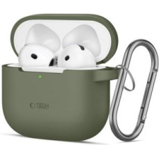 Tech-Protect Maciņš austiņām Tech-Protect Apple AIRPODS 4 SILICONE HOOK Case Olive Green