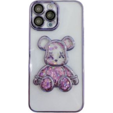 Ilike Aizmugurējais vāciņš iLike Apple iPhone 15 Pro Max Silicone Case Print Desire Bear Purple