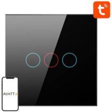 Avatto Viedierīce Avatto  Smart Light Switch ZigBee Avatto ZTS02-EU-B3 3 Way TUYA (black)