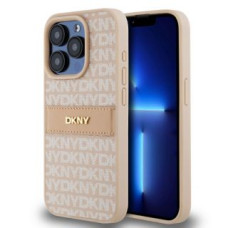 Dkny Aizmugurējais vāciņš DKNY - DKNY PU Leather Repeat Pattern Tonal Stripe Case for iPhone 15 Pro Max Pink