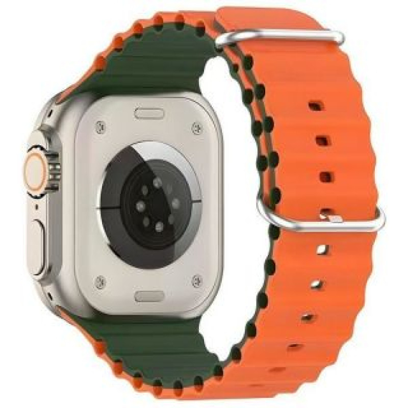 Beline Siksniņa Beline  Beline pasek Apple Watch Silicone Waves 38/40/41mm zielono-pomarańczowy /green-orange box