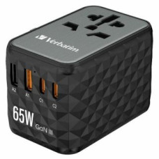 Verbatim Parveidotājs Verbatim  Verbatim Adapter podróżny EU/UK/US GaN 2xUSB-A/2xUSB-C PD 65W UTA-05 czarny/black 32120