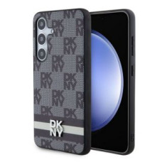 Dkny Aizmugurējais vāciņš DKNY - DKNY PU Leather Checkered Pattern and Stripe Case for Samsung Galaxy S24 Black