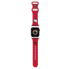 Hello Kitty Siksniņa Hello Kitty  Hello Kitty Pasek HKAWMSCHBLR Apple Watch 38/40/41mm czerwony/red strap Silicone Kitty Head