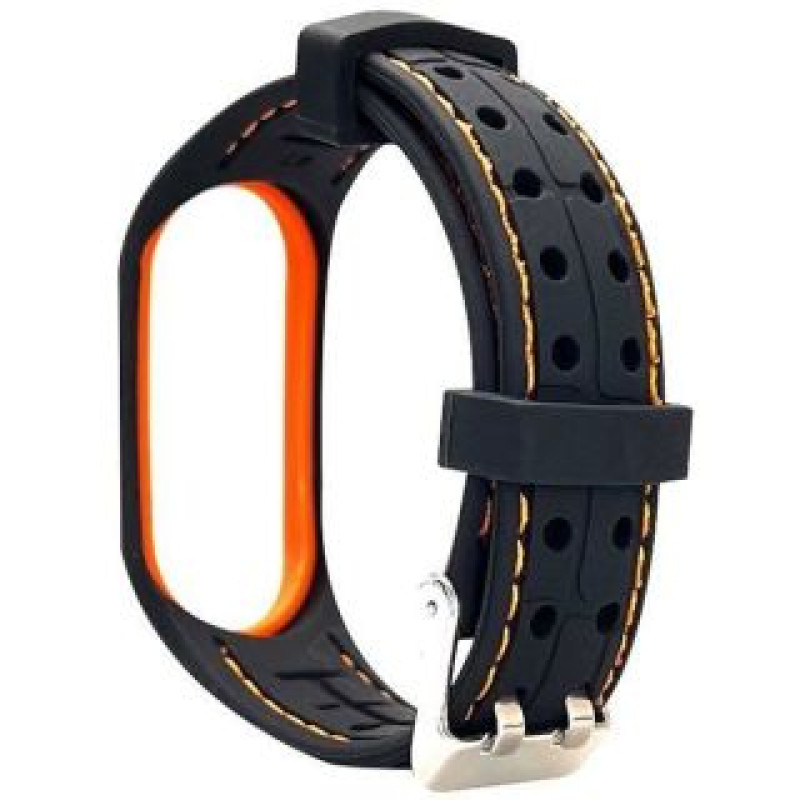 Beline Siksniņa Beline  Beline pasek Mi Band 3/4 Smart czarno-pomarańczowy black/orange