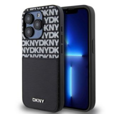 Dkny Aizmugurējais vāciņš DKNY - DKNY PU Leather Repeat Pattern Card Pocket Case for iPhone 14 Pro Max Black