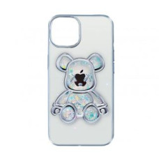 Ilike Aizmugurējais vāciņš iLike Apple iPhone 15 Silicone Case Print Desire Bear Silver