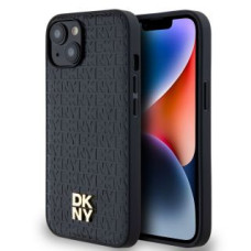 Dkny Aizmugurējais vāciņš DKNY - DKNY PU Leather Repeat Pattern Stack Logo MagSafe Case for iPhone 15 Black