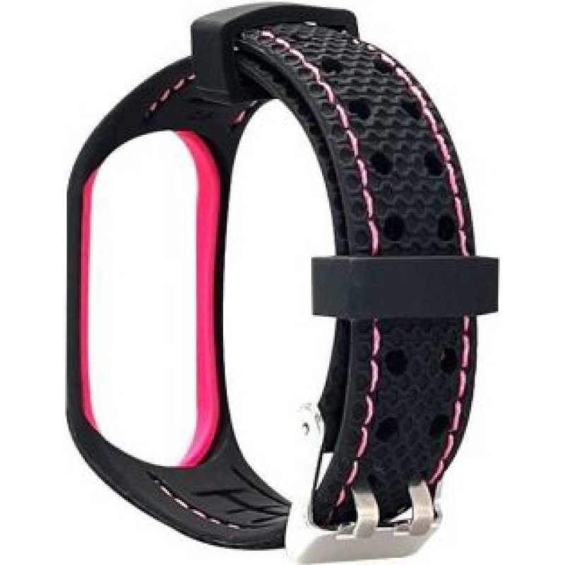 Beline Siksniņa Beline  Beline pasek Mi Band 7 Sport czarno-różowy black/pink