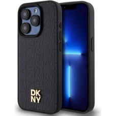 Dkny Aizmugurējais vāciņš DKNY - DKNY PU Leather Repeat Pattern Stack Logo MagSafe Case for iPhone 12/12 Pro Black