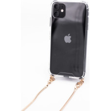 Evelatus Aizmugurējais vāciņš Evelatus Apple iPhone 11 Pro Max Silicone Transparent with Necklace TPU Strap Gold