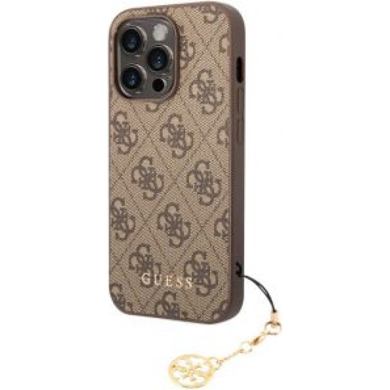 Apple Aizmugurējais vāciņš Apple - Guess 4G Charm Case for iPhone 14 Pro Tone on Tone Brown