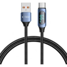 Tech-Protect Kabelis Tech-Protect  Tech-Protect UltraBoost Cable with LED Display USB-C / USB-A 66W 6A 1m - Blue