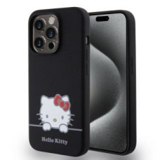 Hello Kitty Aizmugurējais vāciņš Hello Kitty - Hello Kitty Liquid Silicone Daydreaming Logo Case for iPhone 15 Pro Black