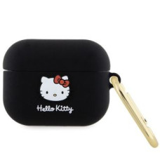 Hello Kitty Cits mobilo telefonu aksesuārs Hello Kitty  Hello Kitty Silicone 3D Kitty Head case for AirPods Pro - black