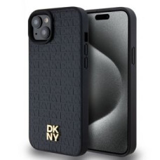 Dkny Aizmugurējais vāciņš DKNY - DKNY PU Leather Repeat Pattern Stack Logo MagSafe Case for iPhone 13 Black