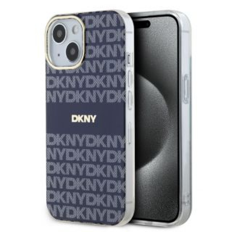 Dkny Aizmugurējais vāciņš DKNY - DKNY PC/TPU Repeat Pattern Tonal Stripe Magsafe Case for iPhone 15 Blue