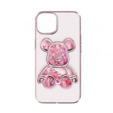 Ilike Aizmugurējais vāciņš iLike Apple iPhone 14 Silicone Case Print Desire Bear Pink