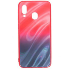 Evelatus Aizmugurējais vāciņš Evelatus Samsung Galaxy A40 Water Ripple Gradient Color Anti-Explosion Tempered Glass Case Gradient Red-Black