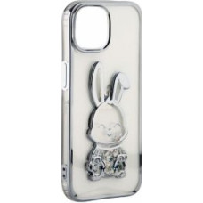 Ilike Aizmugurējais vāciņš iLike Apple iPhone 15 Silicone Case Print Desire Rabbit Silver